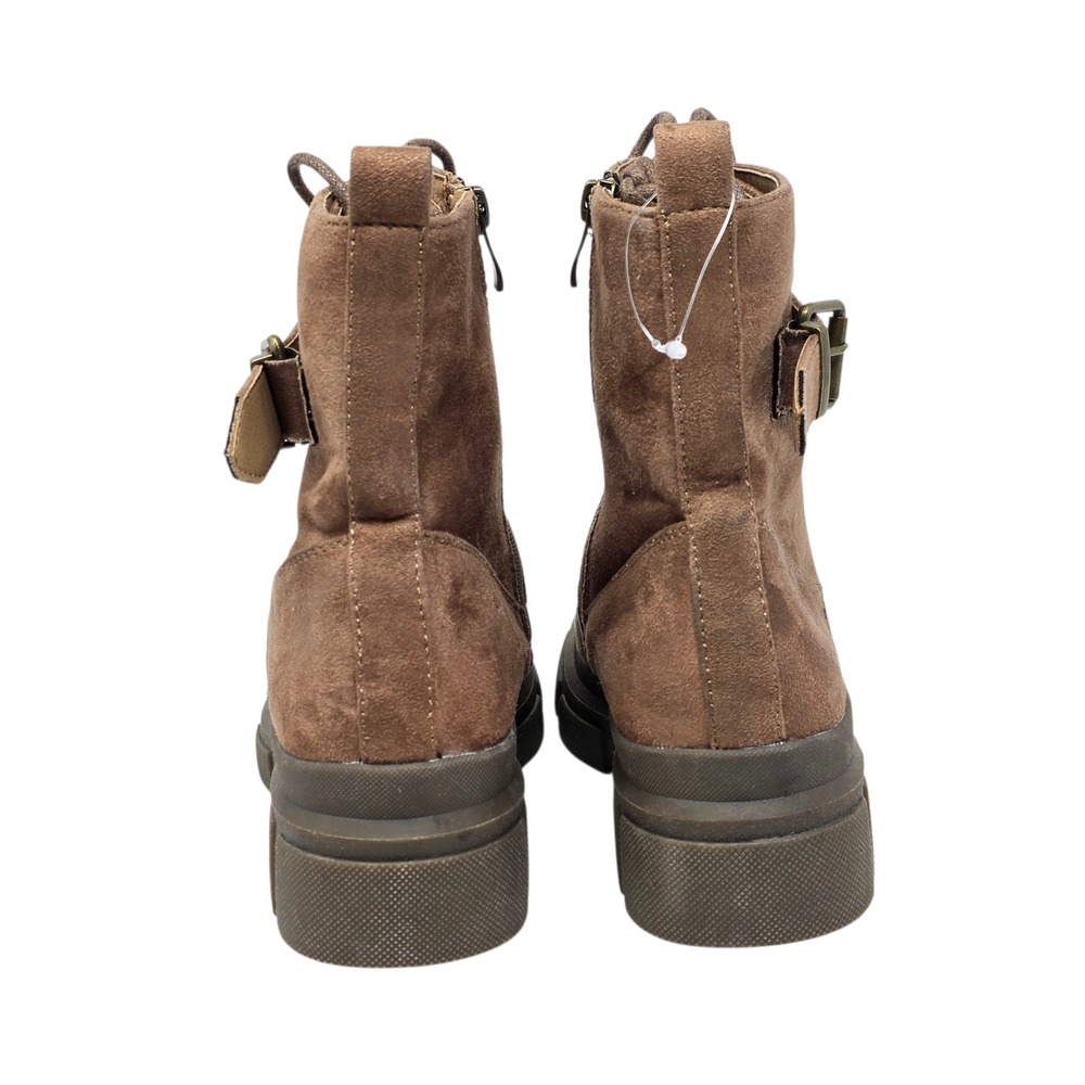 INNOVATION Leather Laced Up Booties Taupe Combat Ankle Bootsโ Womens Size 8 - Picture 5 of 9